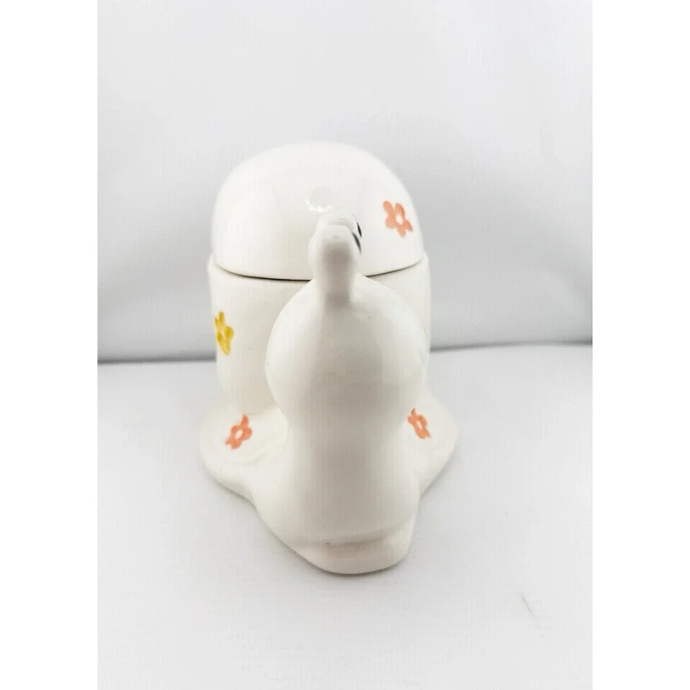 Ceramic Snail Shaped Outdoor Patio Tabletop Decor